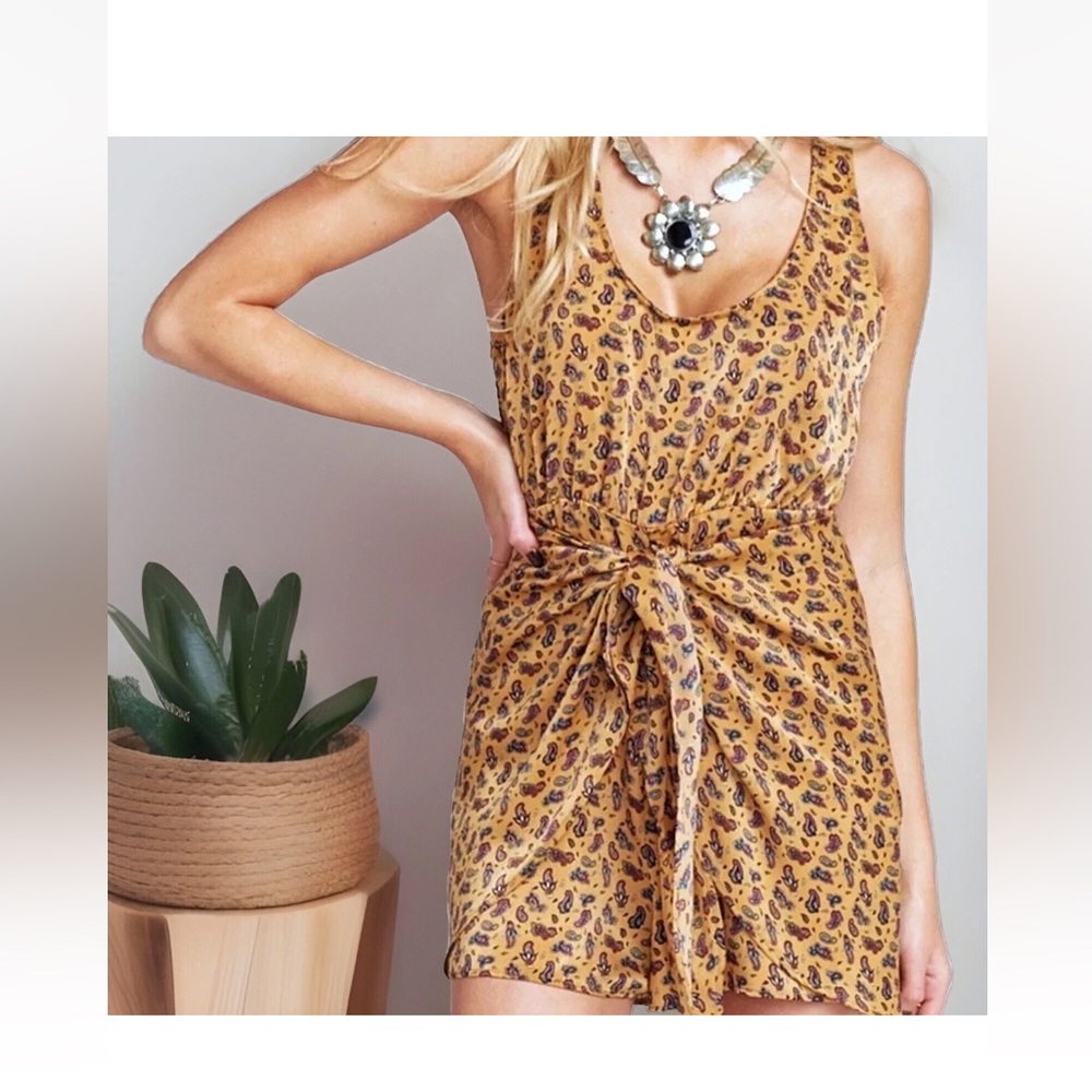 Show Me Your MuMu Paisley Print Romper with attached wrap‎ around skirt